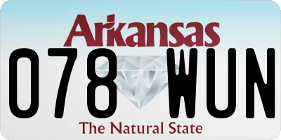 AR license plate 078WUN