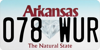AR license plate 078WUR