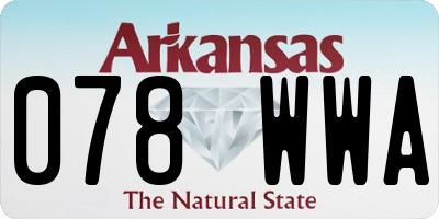 AR license plate 078WWA