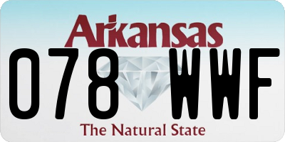 AR license plate 078WWF