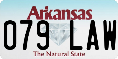 AR license plate 079LAW
