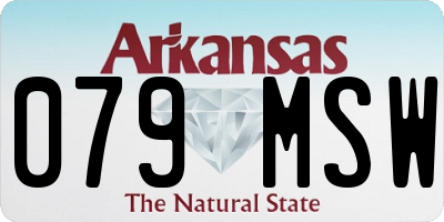 AR license plate 079MSW