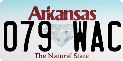AR license plate 079WAC