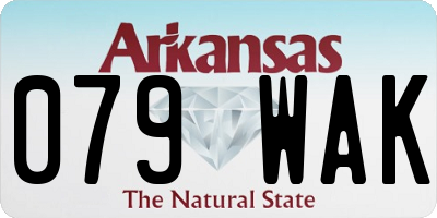 AR license plate 079WAK