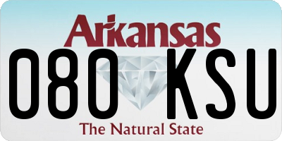 AR license plate 080KSU