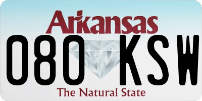 AR license plate 080KSW