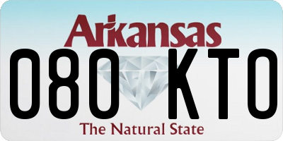 AR license plate 080KTO