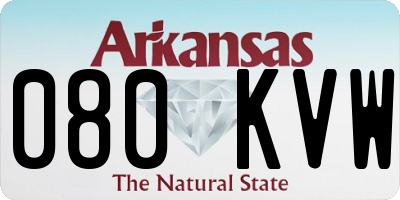 AR license plate 080KVW