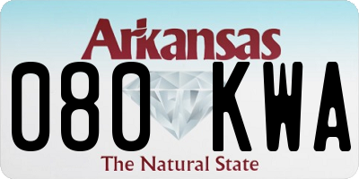 AR license plate 080KWA