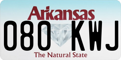 AR license plate 080KWJ