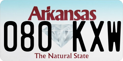 AR license plate 080KXW