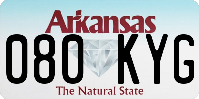 AR license plate 080KYG