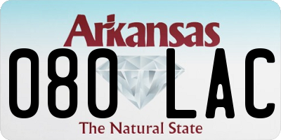 AR license plate 080LAC