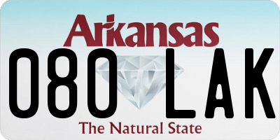 AR license plate 080LAK