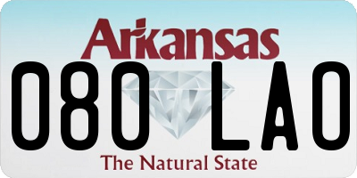 AR license plate 080LAO