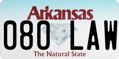 AR license plate 080LAW