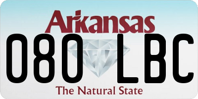 AR license plate 080LBC
