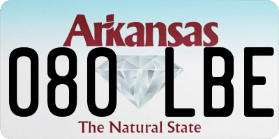 AR license plate 080LBE