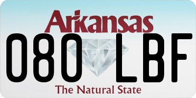 AR license plate 080LBF