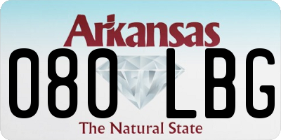 AR license plate 080LBG