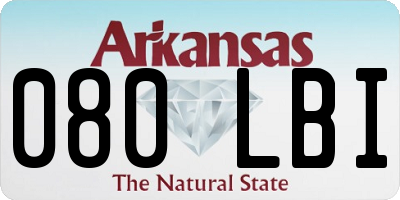AR license plate 080LBI