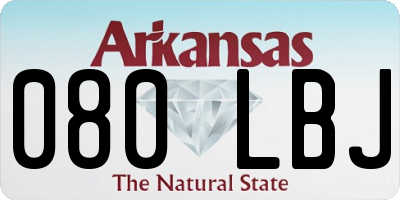 AR license plate 080LBJ