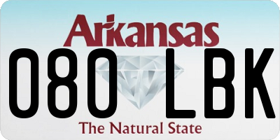 AR license plate 080LBK