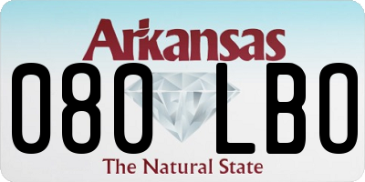AR license plate 080LBO