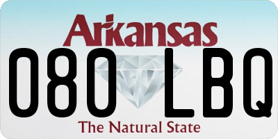 AR license plate 080LBQ
