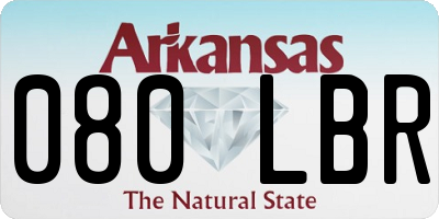 AR license plate 080LBR