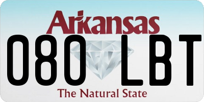 AR license plate 080LBT