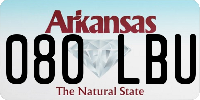 AR license plate 080LBU