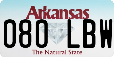 AR license plate 080LBW
