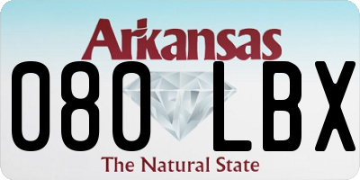 AR license plate 080LBX