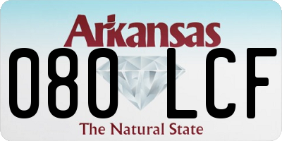 AR license plate 080LCF
