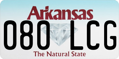AR license plate 080LCG