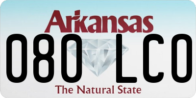 AR license plate 080LCO