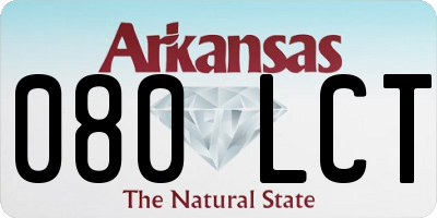 AR license plate 080LCT