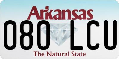 AR license plate 080LCU
