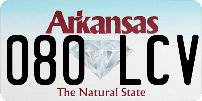 AR license plate 080LCV