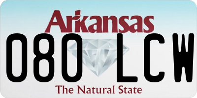 AR license plate 080LCW
