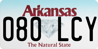 AR license plate 080LCY