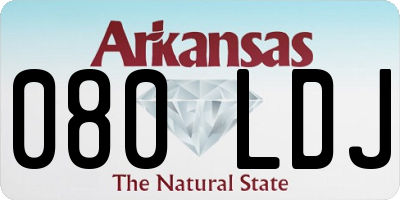 AR license plate 080LDJ