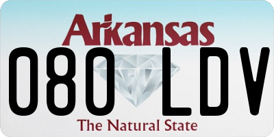 AR license plate 080LDV