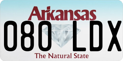 AR license plate 080LDX