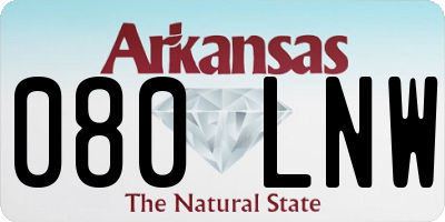 AR license plate 080LNW