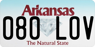 AR license plate 080LOV
