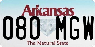 AR license plate 080MGW