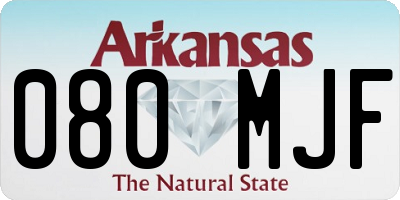 AR license plate 080MJF