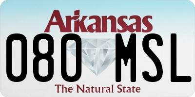 AR license plate 080MSL